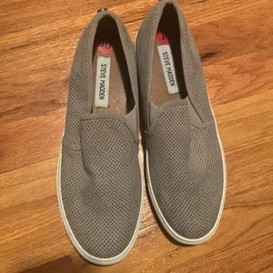 Steve Madden Grey Slip Ons Size 10